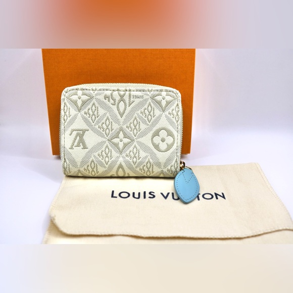 Louis Vuitton Beige White Jacquard Since 1854 Zippy Coin Purse - Picture 3 of 9